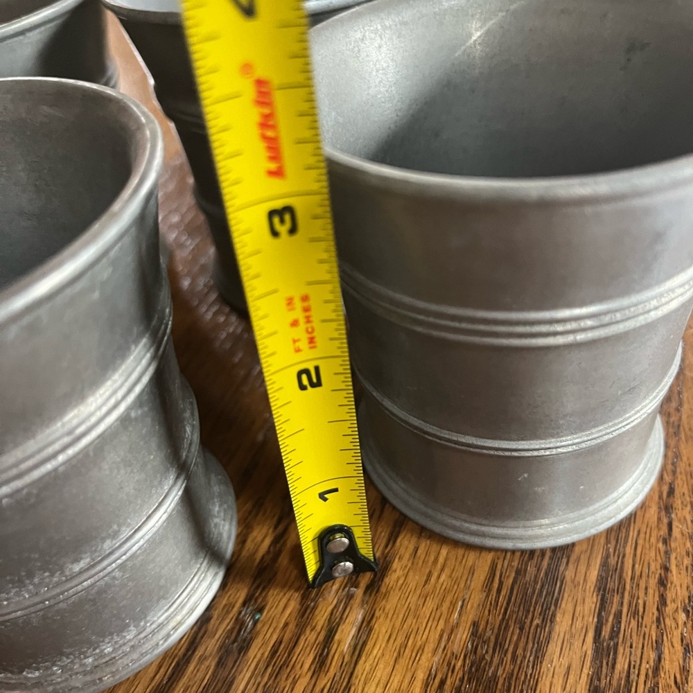 Stede antique pewter tumblers rare set of six flared cups beaker stamped German - Picture 4 of 16